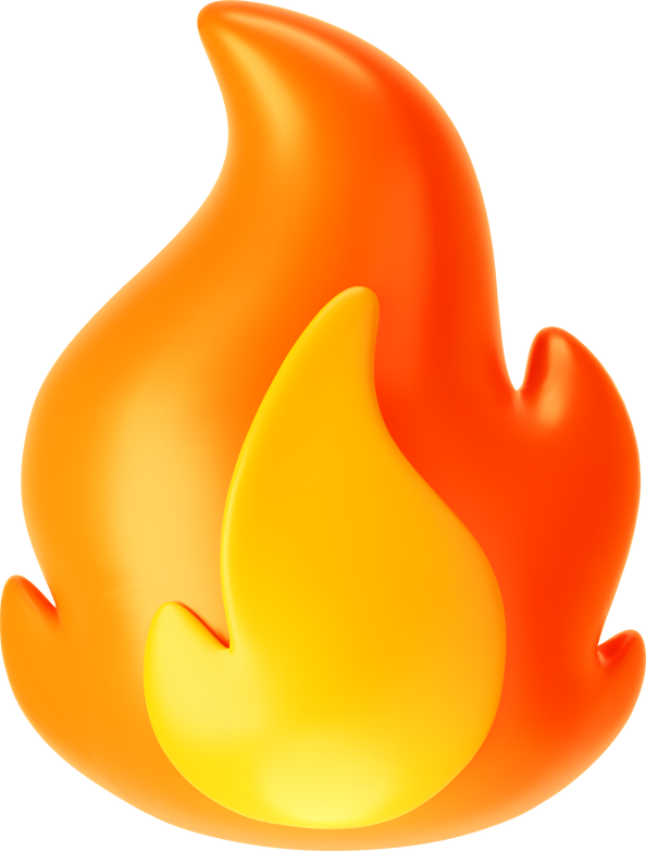 3d fire flame icon